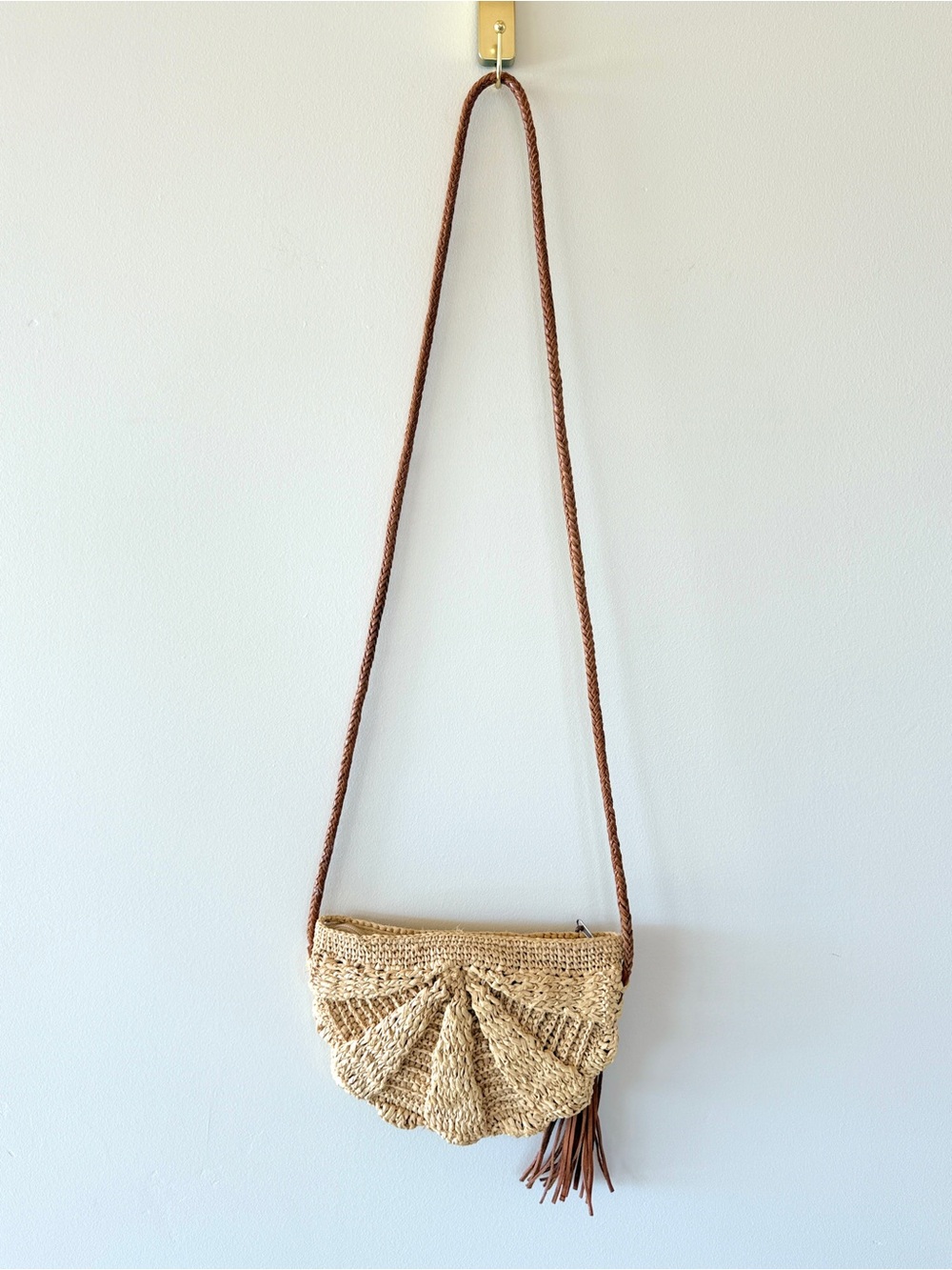 Mar Y Sol Zoe Crocheted Raffia Crossbody Bag - Natural - Picture 5 of 13